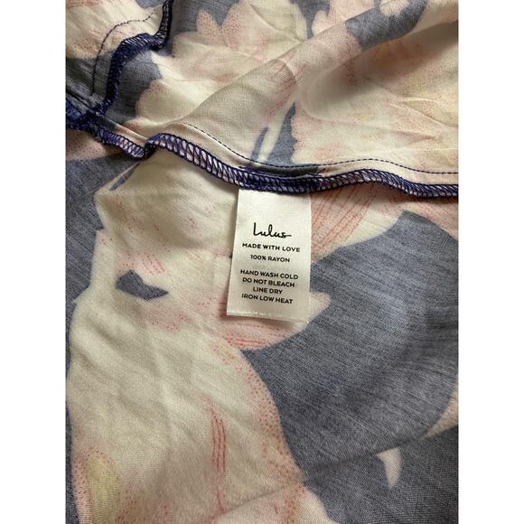 Lulus Azalea Regalia Navy Blue Floral Maxi Dress - Size S - Picture 12 of 12